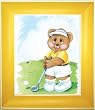 Sports Bear Golf Star - Children's and Kids Room Framed Wall Art and Nursery Wall Decor