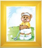 Sports Bear Golf Star - Children's and Kids Room Framed Wall Art and Nursery Wall Decor