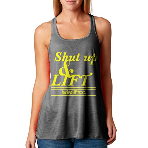 Shut up and lift Women s Workout Apparel Tank Top Gym Clothes Racerback Shirt Kraiset, Medium