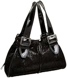 SONDRA ROBERTS NEW YORK Taupe Lattice EW Double Shoulder Bag
