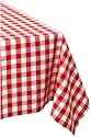 DII Flame Red and White Checkers Tablecloth 60 x 84"