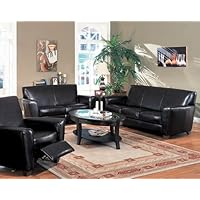 3pc Contemporary Havana Espresso Leather Chair Loveseat Sofa Set
