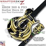 Alecias Swirl 02 Yellow WraptorSkinz Skin fits XBOX 360 & PS3 Guitar Hero I ....