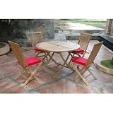 Bahama 5 Piece Round Folding Table Set with Classic Chair