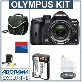 Olympus E-520 Digital SLR Camera Lens Kit with 14-42mm Lens, 8 GB CF Memory Card, Spare BLm-1... by Olympus