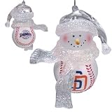 San Diego Padres Acrylic Snowman Baseball 2 3/4