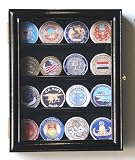 XS Casino Chip / Coin Display Case Cabinet Holders Rack w/ UV Protection, Black