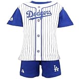 Majestic L.A. Dodgers Royal Blue Toddler Pinstripe 2-Piece Uniform Short Set