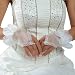 Artwedding Voile Wrist Fingerless Wedding Gloves with Bowknot,Ivory,One Size