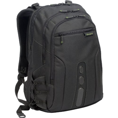 Targus Spruce EcoSmart Backpack Case Designed for 17 Inch Laptops TBB019US (Black with Green Accents)