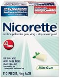 Nicorette Gum Starter Kit, 4 mg, 110 pieces (Mint)