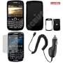 BlackBerry Gemini 8520 combo Rubber Feel Black Protective Case Faceplate Cover + LCD Screen Protector + Rapid Car Charger for BlackBerry Gemini 8520 + Free LiveMyLife Wristband