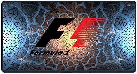 LZKKY 2016 Formula 1 Logo Extra Large Gaming Mousepad, Waterproof Material Mouse Mat Pad, Stitched Edges Non-Slip Rubber Mats Pads - 3mm Thick |Size: 40x75cm - 6mm Black Side Whipstitch Mouse Mat