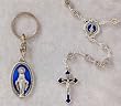 Boxed Metal Rosary - Lady of Grace Rosary and Key Chain Set - 4mm Metal Beads - 22in. Chain - IMPORTED FROM ITALY