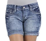 Wallflower 5 Pocket Mid Thigh Denim Short w/ Rolled Cuff