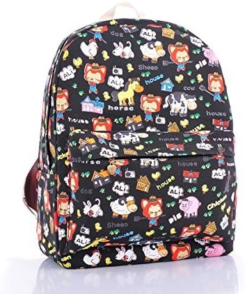 Bromeo® Black Cute Cartoon Animal Backpack School Bag