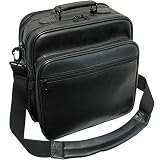 Adorama Executive Model Camera & Notebook System Bag, Black, Soft Leather, for 15