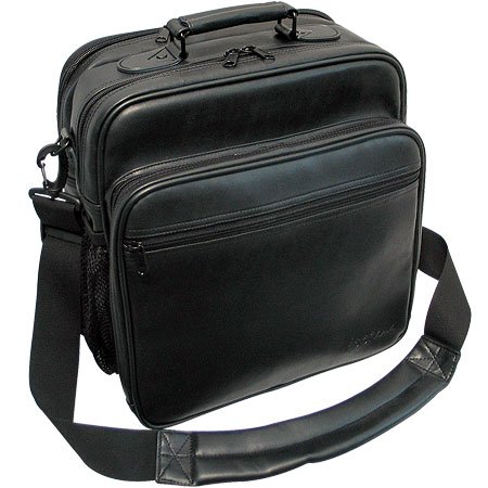 Adorama Executive Model Camera & Notebook System Bag, Black, Soft Leather, for 15