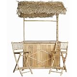 Bamboo Bar and Stool Set