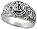 Sterling Silver Allah Ring (Available in Sizes 7 to 14), size 10