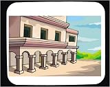 Decorated Mouse Pad with Caribbean, pillars, structure, arch, Cuba, building