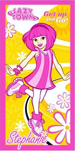 Lazy Town Stephanie Beach / Bath Towel (Lazy Town Stephanie Printed Velour Towel)