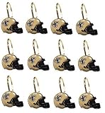 New Orleans Saints NFL Football Team Set of 12 Bathroom Shower Curtain Hooks