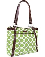 Kailo Chic Pleated Laptop Tote - Green Circles
