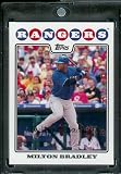 2008 Topps # 499 Milton Bradley - Texas Rangers - MLB Baseball Trading Card in a Protective Screw Down Display Case