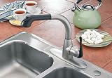 cleanFLO Eco Friendly Stainless Brushed Nickel Lead Free Kitchen Sink Faucet With Pull Out Spray Head