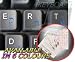 HEBREW KEYBOARD STICKERS WITH BLUE LETTERING ON TRANSPARENT BACKGROUND