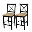 Set of 2 Virginia Cross Back Stool - Black (24")