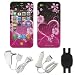 Exotic Love Design Smart Touch Shield for Apple iPhone 4 4th Generation bundled with Car and Travel Wall Chargers and Silicone Pouch for Nike+ iPod Sensor (iPhone and Sensor NOT Included)