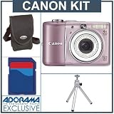 51uLoTB3U2L. SL160  Canon Powershot A1100 IS Digital Camera   Pink   Refurbished   with 4 GB SD Memory Card, Camera Bag, Table Top Tripod