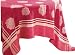 Tag Cottage Rose 60-Inch by 84-Inch Jacquard Tablecloth, Red with Creamy White Rose and Stripe Pattern