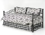 4pc Southern Textiles Jolie Black & Cream Toile Daybed Comforter Cover Bedding Set