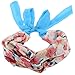 Flower Printed Pattern Soft Twist Tie Chiffon Headbands by Acorn Days, Pack of 5, for Girls and Women