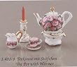 Reutter Porcelain Miniature Teapot with Braiser Set