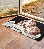 Machine Washable Hand-Hooked Rug with Dog Design