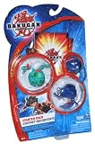 Bakugan Battle Brawlers New Vestroia Bakusteel Series Starter Pack Set with Ventus Green Pyro Dragonoid Motra , Aquos Blue Leefram, Mystery Aquos Blue Bakugan, 3 Ability Cards and 3 Metal Gate Cards