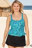 Maxine® Kaleidoscope Side Tie Tank Swimdress - Women's Swimsuit Plus Size Swimsuit
