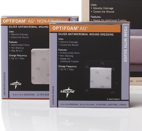 DRESSING,OPTIFOAM NON-ADHESIVE AG,4"X 4"