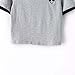 Women Cute Stripe Short Sleeve O Neck Gray Crop Top Tee Tshirt