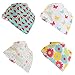 Zippy Fun Baby and Toddler Bandana Bib - Absorbent 100%cotton Front Drool Bibs Adjustable Snaps (4 Pack) Pink Yellow