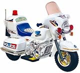 LARGE KIDS RIDE ON RECHARGEABLE DELUXE WHITE MOTORBIKE + free knee elbow & palm safety pad