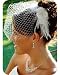 IVORY Birdcage Veil & Flower Feather Fascinator Comb