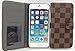 iPhone 7 Plus, Luxury Brown Checker Faux Leather Fashion Designer Wallet Flip Cover Skin Case Stand