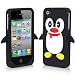 Black Penguin Silicone Soft Case Cover for Iphone 4 4g 4s