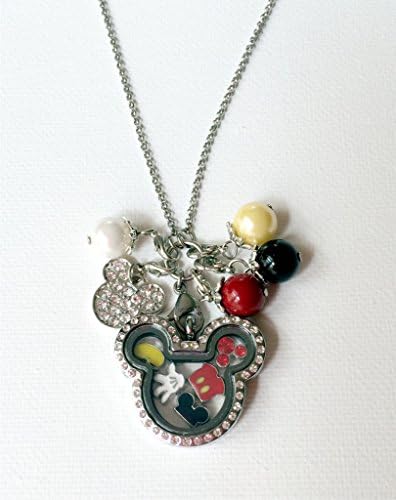 Mouse Inspired Floating Locket with Charms - 30 Inch Chain