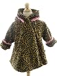 Corky And Company Girls Brown Leopard Wrap Swing Winter Coat